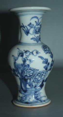 A Chinese blue and white baluster vase, 18th century